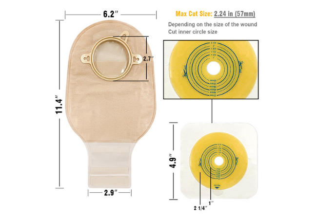 10710 Two Piece Colostomy Bags with Velcro Closure (2)