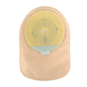 One piece colostomy bags with close