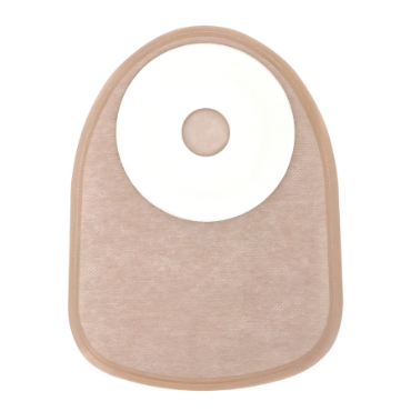 One piece ostomy bag with close