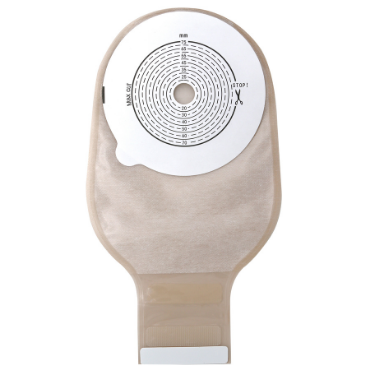 One piece ostomy bags with velcro closure